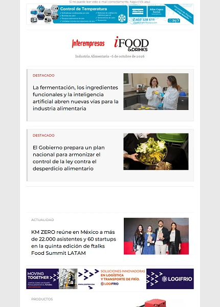 Newsletter Industria alimentaria