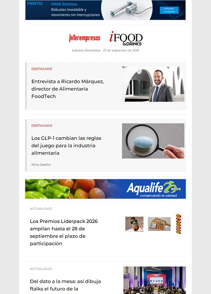 Newsletter Industria alimentaria Newsletter Industria alimentaria