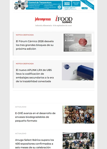 Newsletter Industria alimentaria Newsletter Industria alimentaria