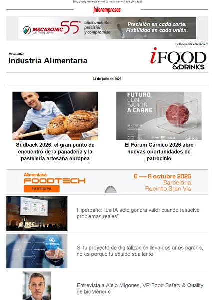 Newsletter Industria alimentaria