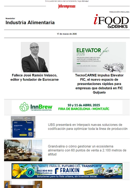Newsletter Industria alimentaria
