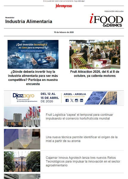Newsletter Industria alimentaria