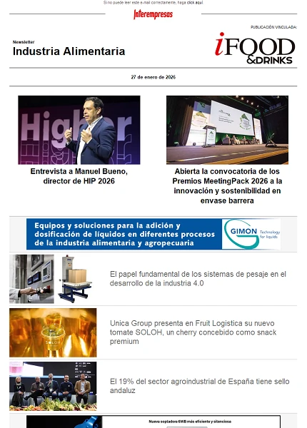 Newsletter Industria alimentaria