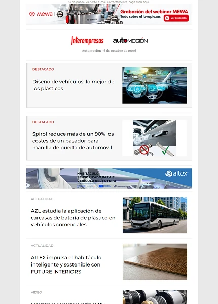 Newsletter Automoción Newsletter Automoción