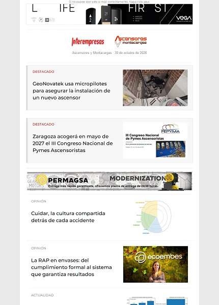 Newsletter Ascensores y Montacargas