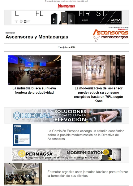Newsletter Ascensores y Montacargas