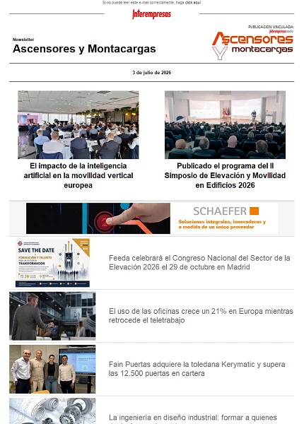 Newsletter Ascensores y Montacargas Newsletter Ascensores y Montacargas