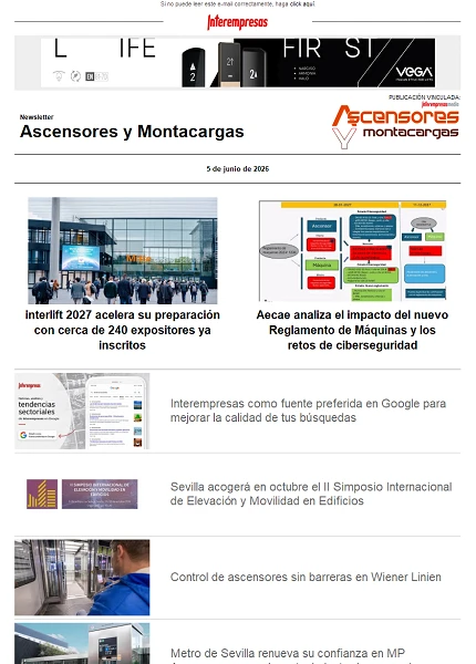 Newsletter Ascensores y Montacargas