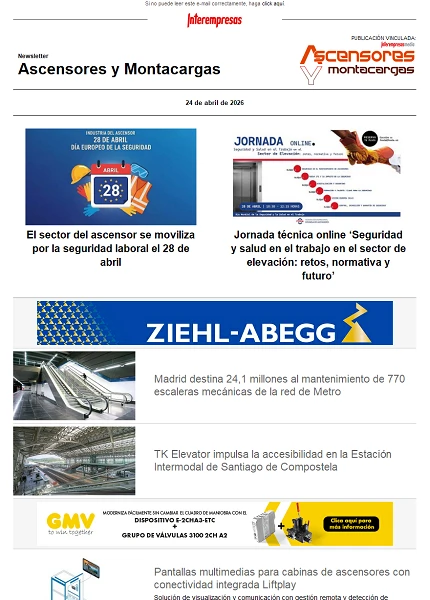Newsletter Ascensores y Montacargas
