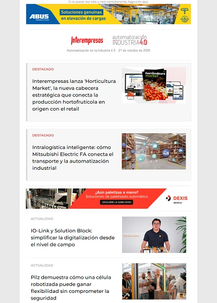 Newsletter Automatización y Componentes Newsletter Automatización y Componentes