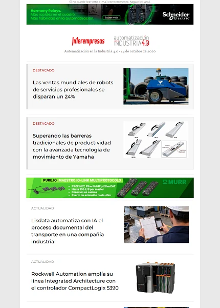 Newsletter Automatización y Componentes Newsletter Automatización y Componentes
