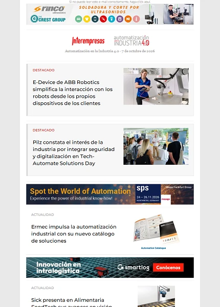 Newsletter Automatización y Componentes Newsletter Automatización y Componentes