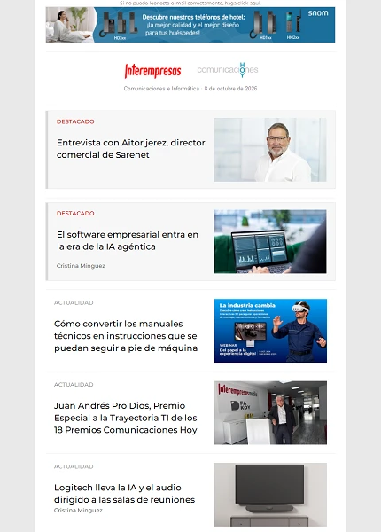 Newsletter Informática y Comunicaciones (Comunicaciones Hoy) Newsletter Informática y Comunicaciones (Comunicaciones Hoy)