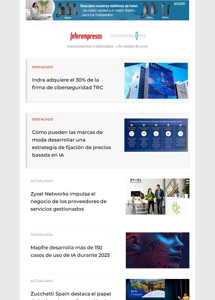 Newsletter Informática y Comunicaciones (Comunicaciones Hoy) Newsletter Informática y Comunicaciones (Comunicaciones Hoy)