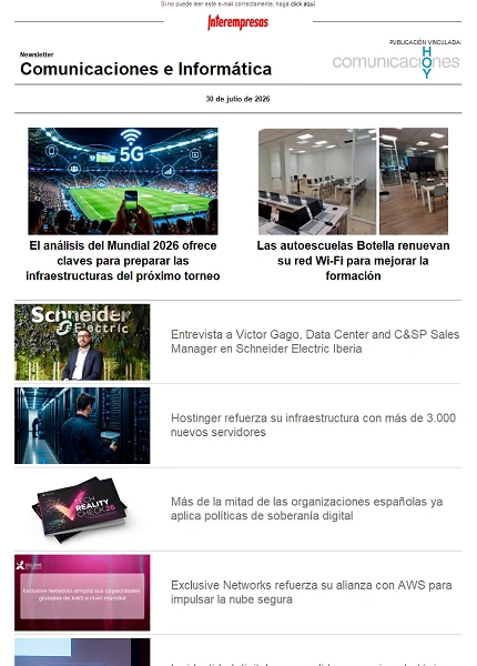 Newsletter Informática y Comunicaciones (Comunicaciones Hoy) Newsletter Informática y Comunicaciones (Comunicaciones Hoy)