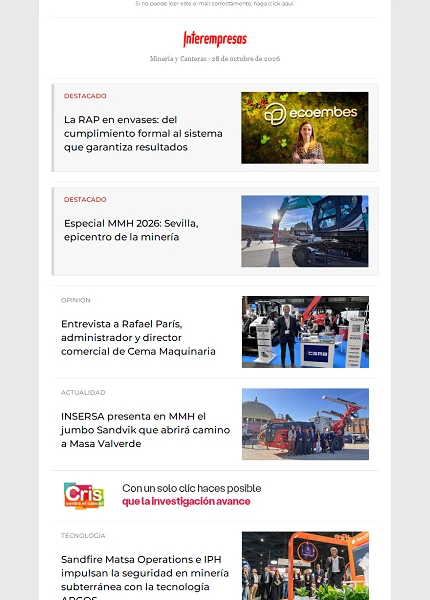 Newsletter Minería y Canteras Newsletter Minería y Canteras