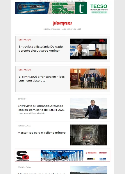 Newsletter Minería y Canteras Newsletter Minería y Canteras
