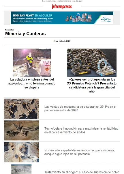 Newsletter Minería y Canteras Newsletter Minería y Canteras