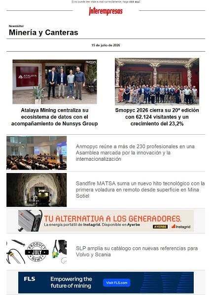 Newsletter Minería y Canteras Newsletter Minería y Canteras