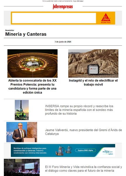 Newsletter Minería y Canteras