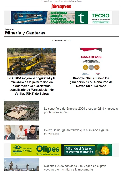 Newsletter Minería y Canteras Newsletter Minería y Canteras