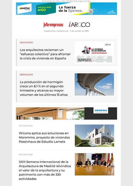 Newsletter Arquitectura y Construcción