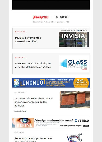 Newsletter Cerramientos y Ventanas Newsletter Cerramientos y Ventanas