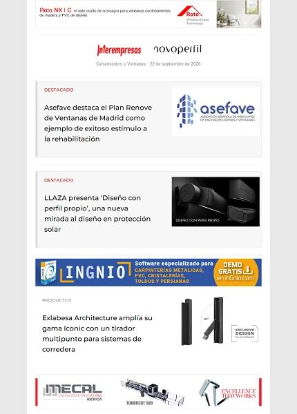 Newsletter Cerramientos y Ventanas