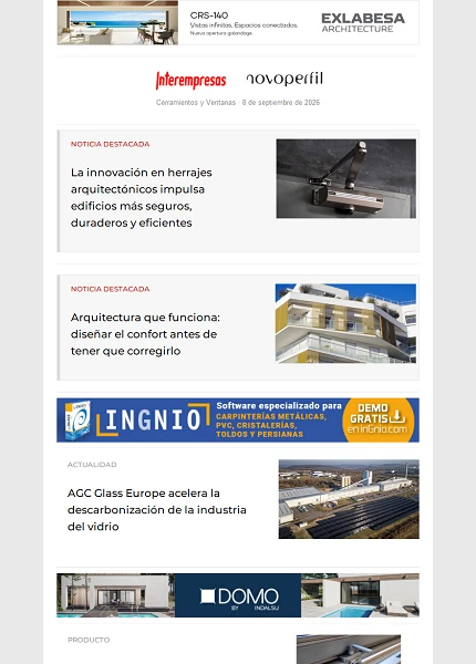 Newsletter Cerramientos y Ventanas Newsletter Cerramientos y Ventanas