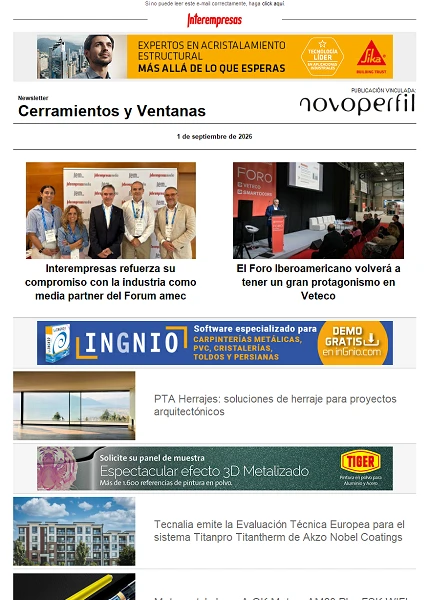 Newsletter Cerramientos y Ventanas