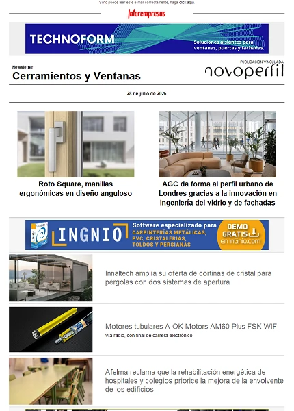 Newsletter Cerramientos y Ventanas