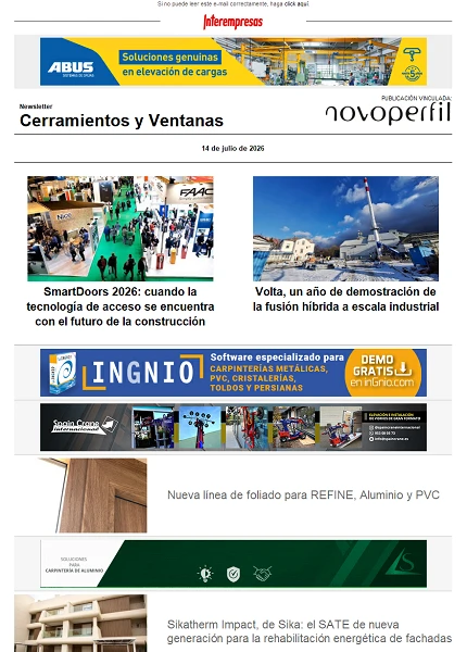 Newsletter Cerramientos y Ventanas Newsletter Cerramientos y Ventanas