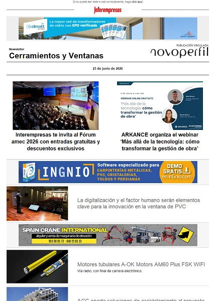 Newsletter Cerramientos y Ventanas Newsletter Cerramientos y Ventanas