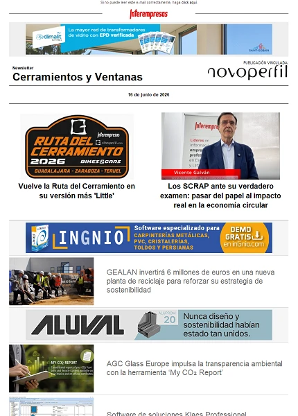 Newsletter Cerramientos y Ventanas Newsletter Cerramientos y Ventanas