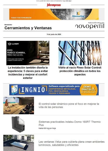 Newsletter Cerramientos y Ventanas