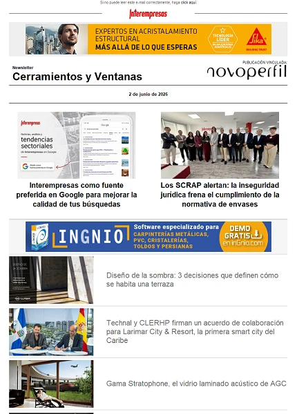 Newsletter Cerramientos y Ventanas Newsletter Cerramientos y Ventanas