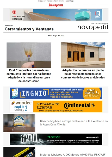Newsletter Cerramientos y Ventanas