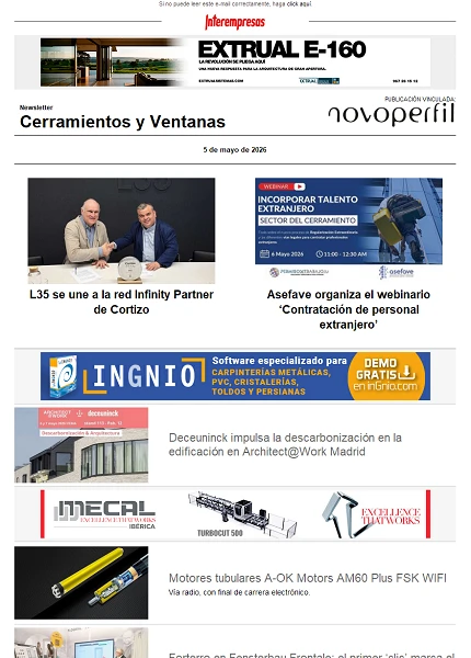 Newsletter Cerramientos y Ventanas