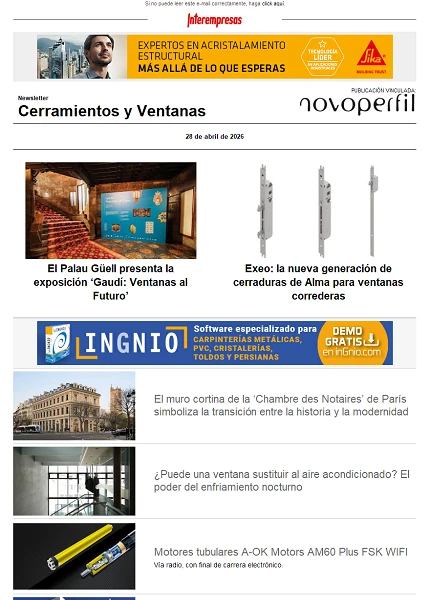 Newsletter Cerramientos y Ventanas