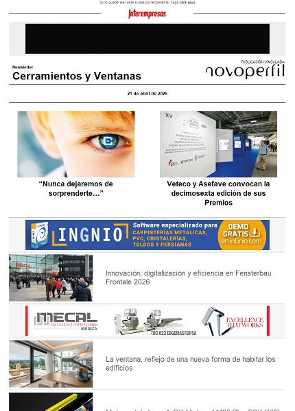 Newsletter Cerramientos y Ventanas