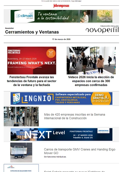 Newsletter Cerramientos y Ventanas