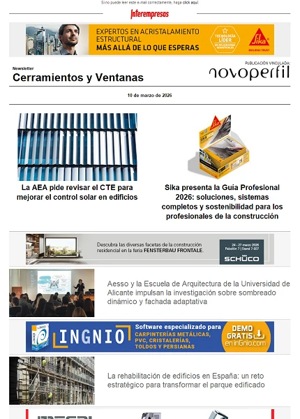 Newsletter Cerramientos y Ventanas