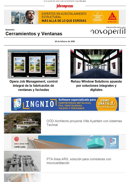 Newsletter Cerramientos y Ventanas