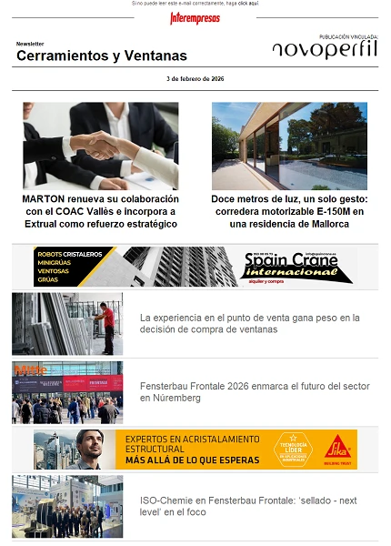 Newsletter Cerramientos y Ventanas Newsletter Cerramientos y Ventanas