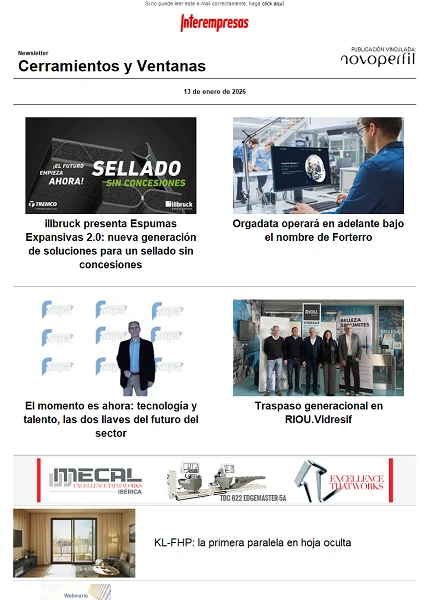 Newsletter Cerramientos y Ventanas