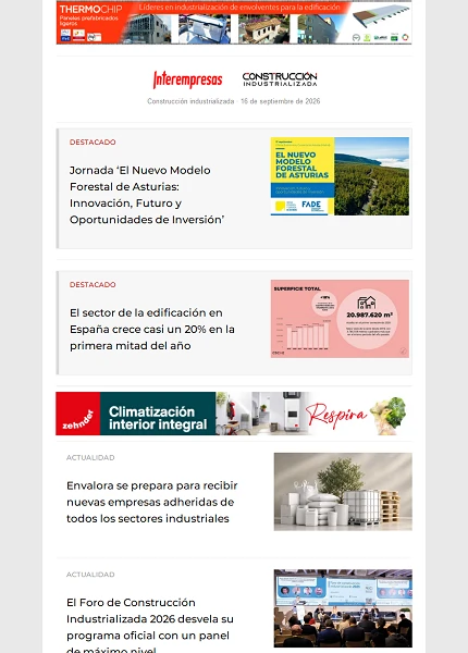 Newsletter Construcción industrializada