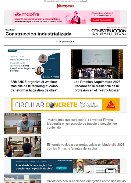Newsletter Construcción industrializada