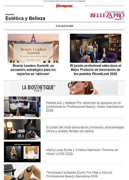 Newsletter Estética y Belleza