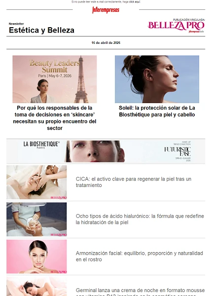 Newsletter Estética y Belleza