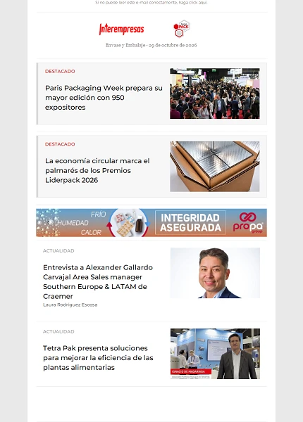 Newsletter Envase y Embalaje Newsletter Envase y Embalaje